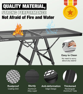 Raynesys waterproof, heat-resistant aluminum desktop resists stains and high temperatures.