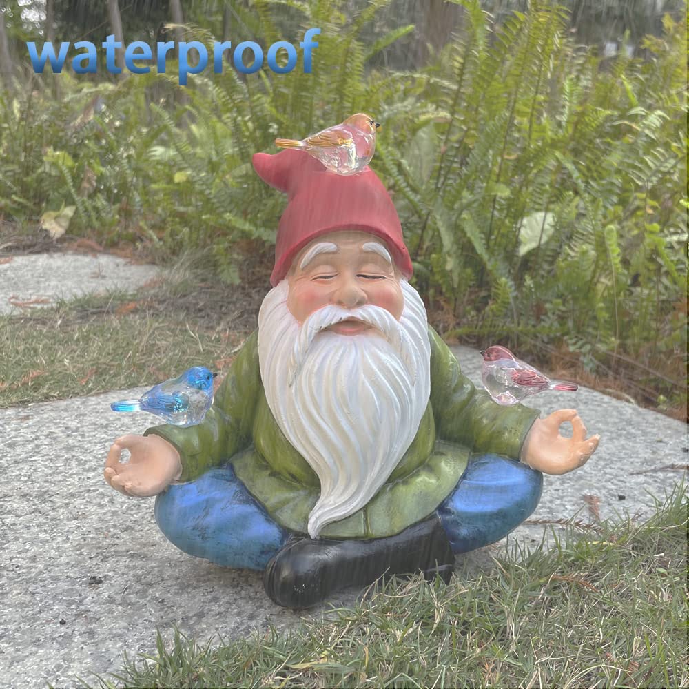 RAYWER garden ornament gnome provides nighttime ambiance with solar-powered brightness.