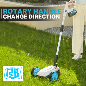 RB 9-Inch small lawn mower ultralight design emphasizes easy portability.