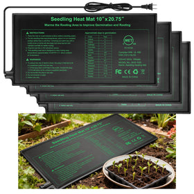 RC SLL durable seedling heat mat top view shows four-pack setup for reliable germination.