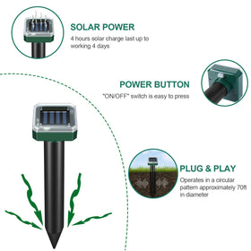 RC Tech Trading easy-install mole repellent with no wiring delivers instant yard protection
