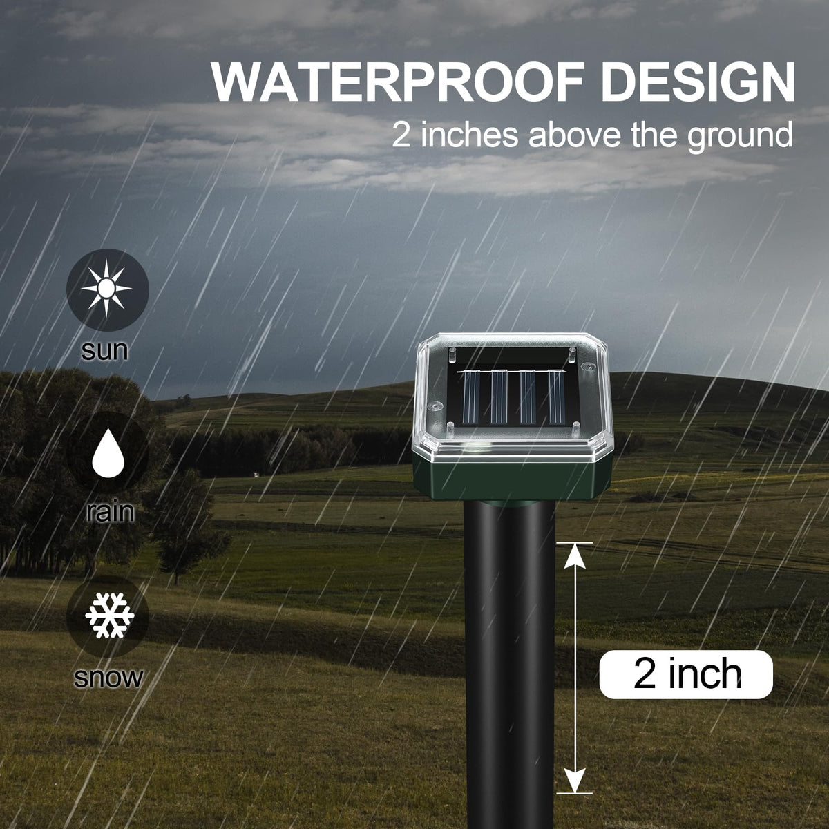 RC Tech Trading Weatherproof mole repellent withstands rain and snow for durable outdoor use