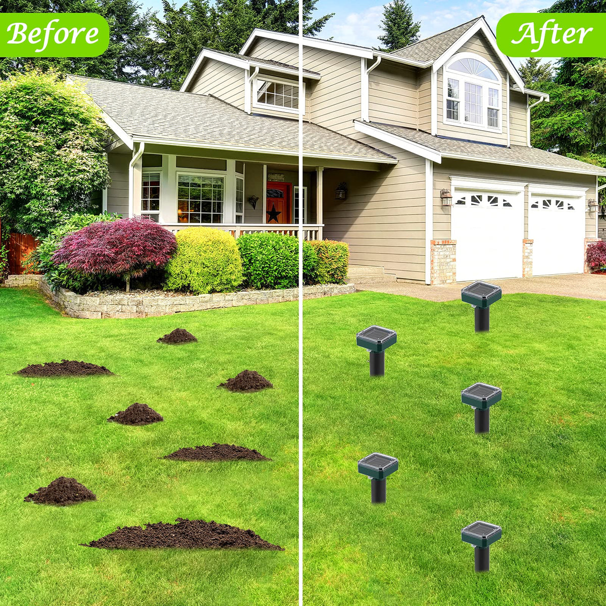 RC Tech Trading Mole Repellent demonstrates broad-area yard coverage
