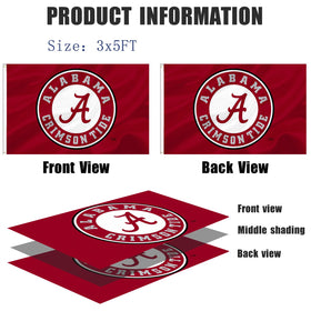 RDEDAO Alabama flag 3x5 heavy-duty polyester resists wear in windy outdoor settings.