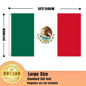 RDEDAO Mexico flag durable polyester fabric withstands daily use.