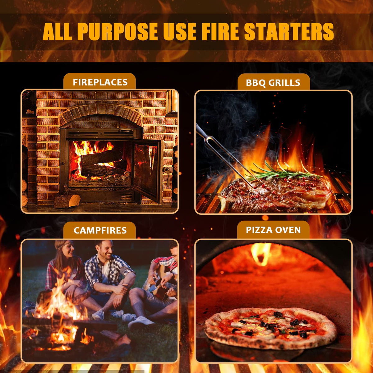 Realcook natural non-toxic fire starter blocks burn odorlessly and safely.