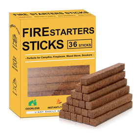Realcook fire starter cubes ready to light for instant campfire without lighter fluid.