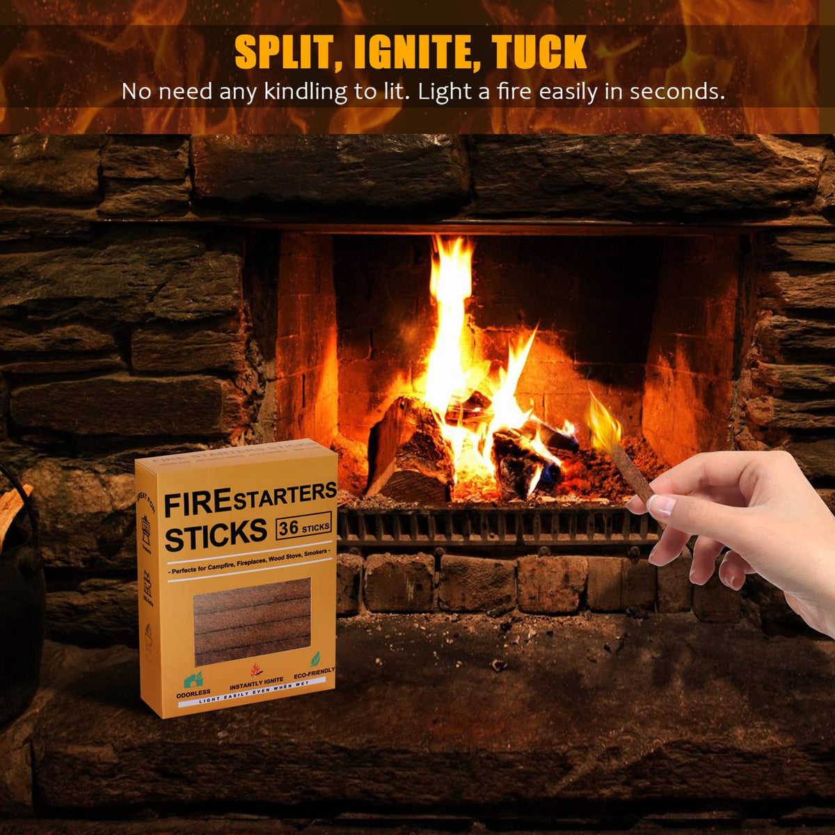 Realcook upgraded fire starter cubes in a compact pack for on-the-go outdoor lighting.