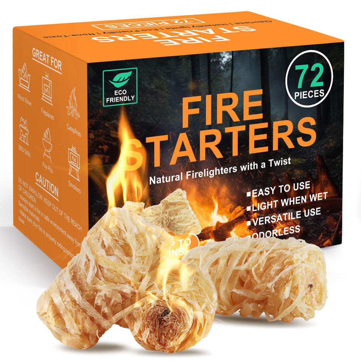 Realcook fire starter quick ignition for campfires and grills