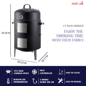 Realcook cooking grids provide flexible space for various meat sizes.