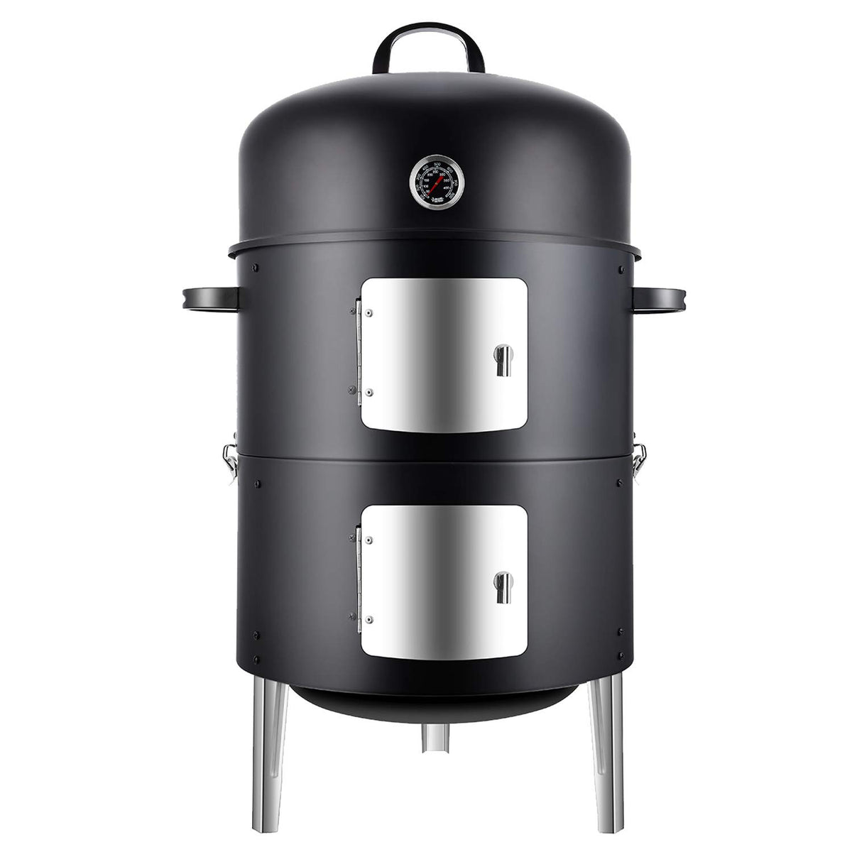 Realcook vertical 17-inch smoker body in black for durable outdoor grilling.