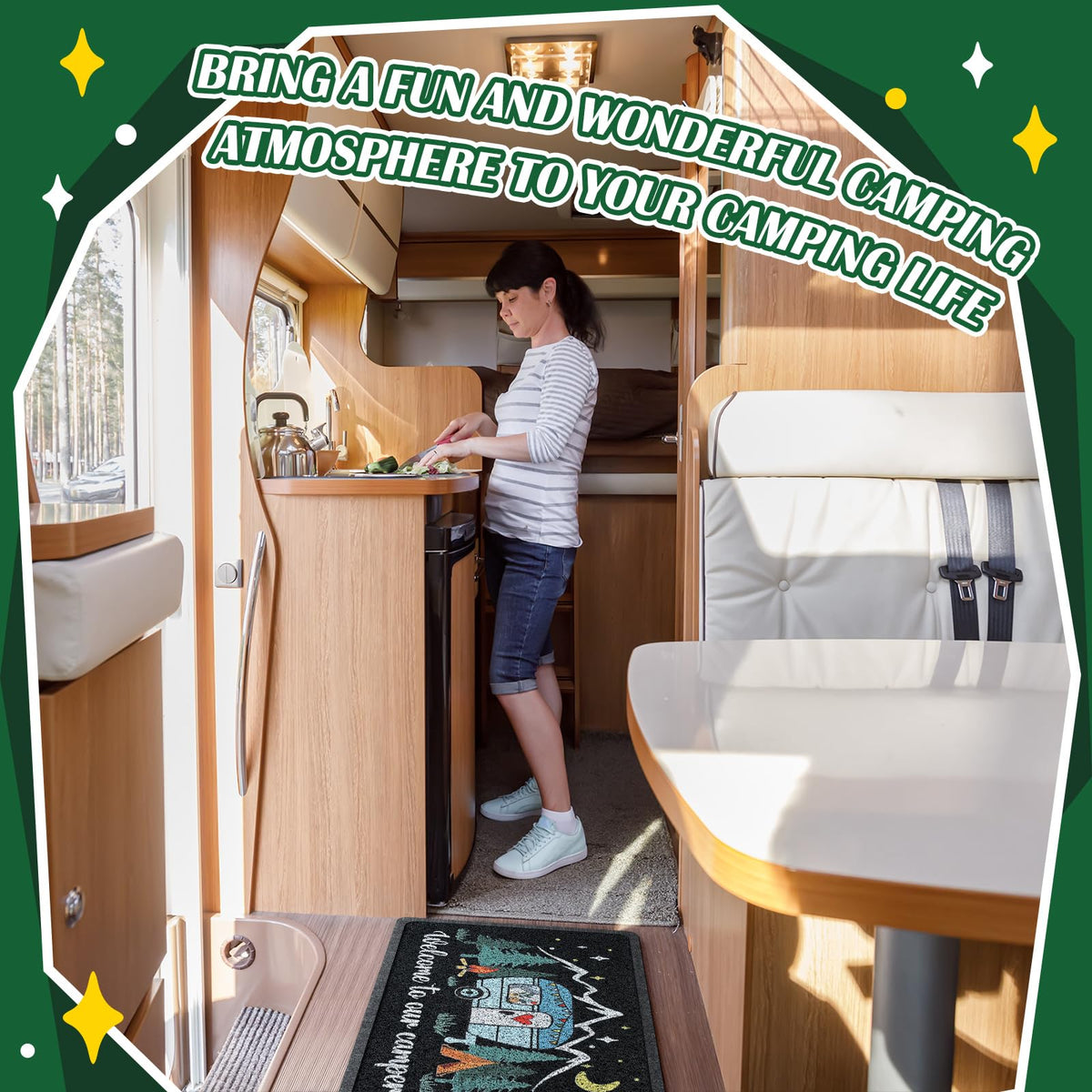 Reallnaive camper door mat makes a practical gift for campers and RV lovers