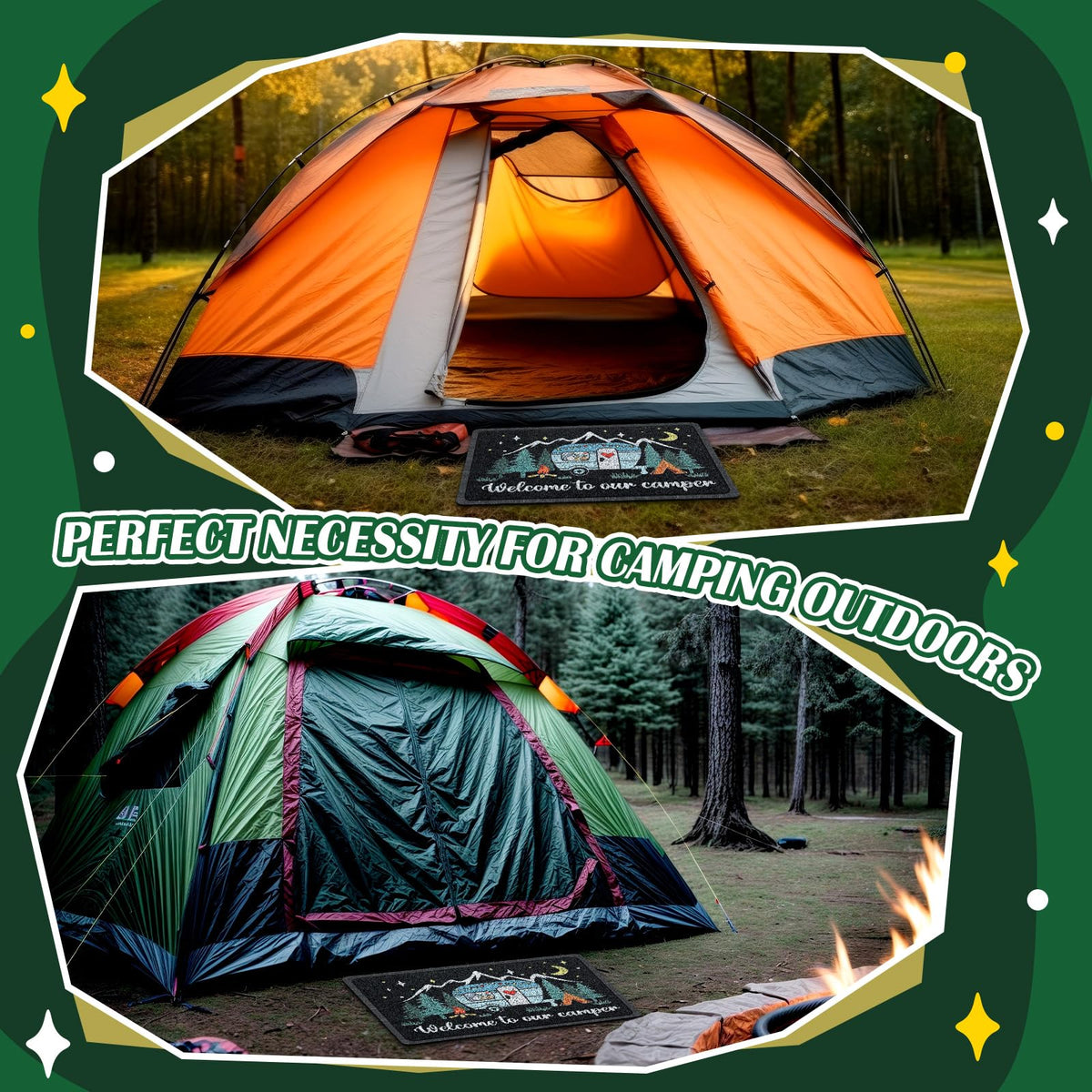 Reallnaive camper door mat outdoor durability stands up to shoes and weather