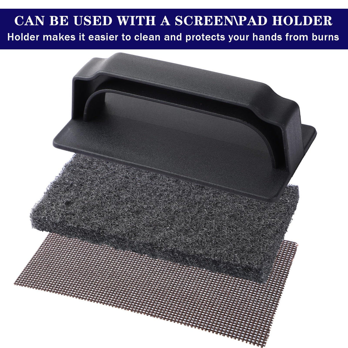 Reallnaive griddle screens provide fast, surface-safe cleaning for flat tops.