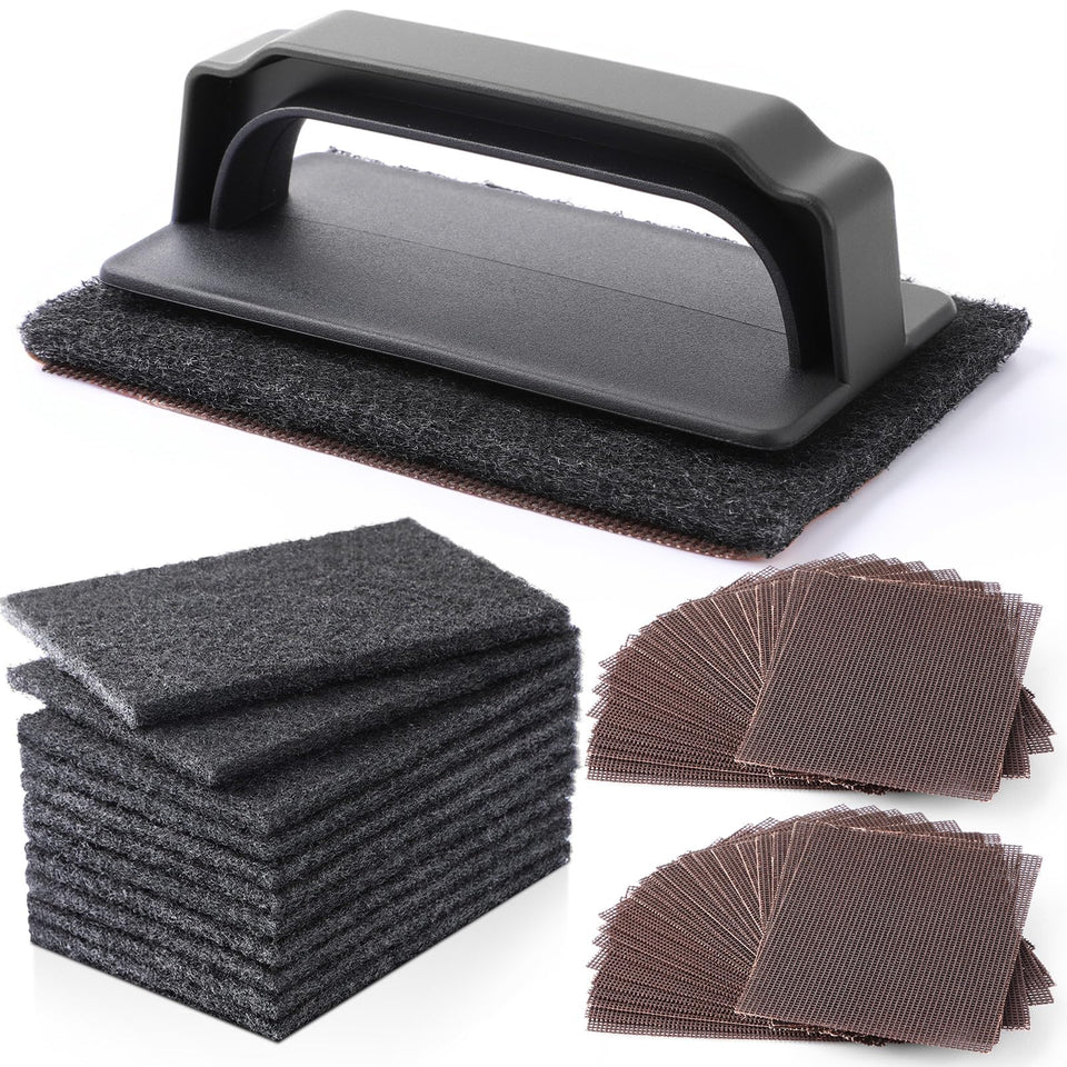 Reallnaive grill screen holder enables quick, even cleaning across grills.