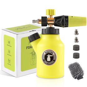 RealYOU foam cannon with copper nozzle for durable, even foam distribution on car wash.