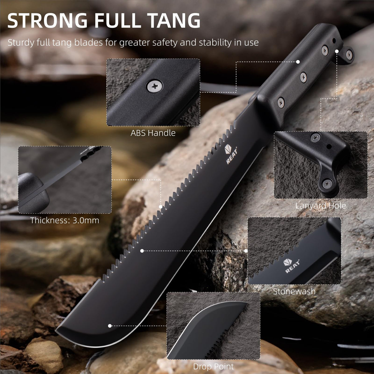 Bushcraft scenario featuring REAT machete for survival prep