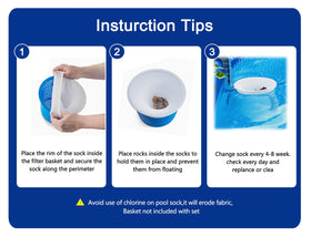 RECHIATO dense-mesh pool socks filter fine debris without slowing water flow