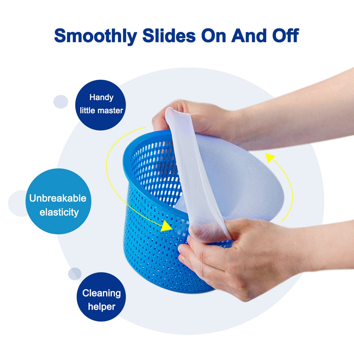 RECHIATO socks are easy to install on most skimmers for quick protection
