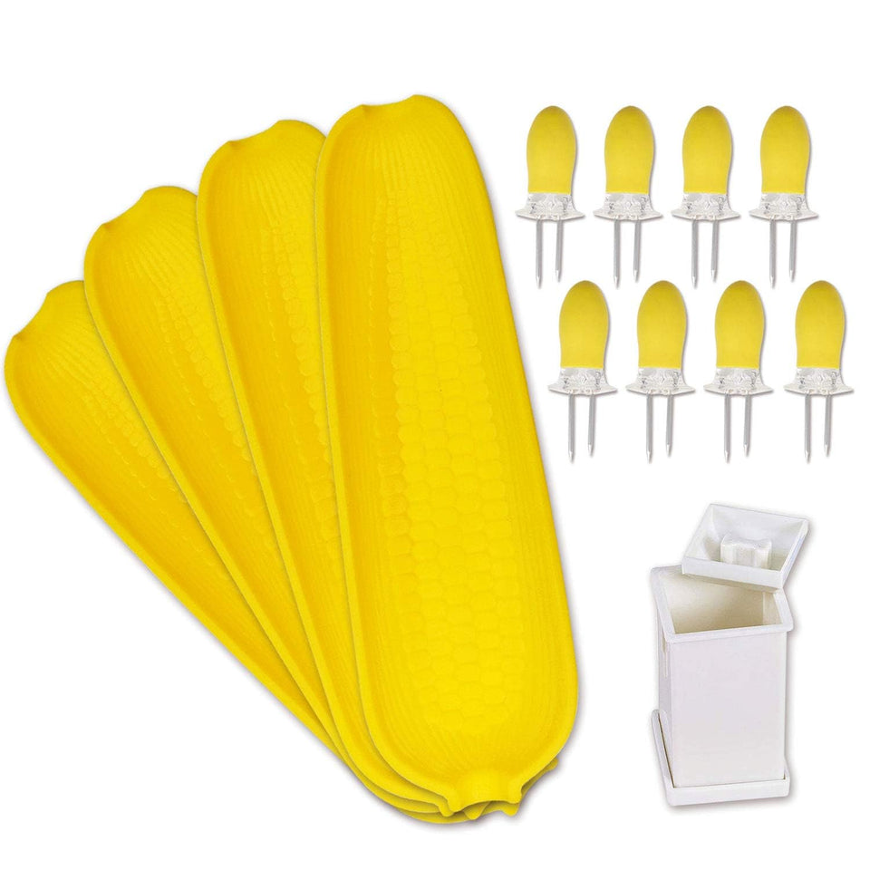 RECOIL corn cob holders set with twin prongs for a secure grip on hot corn