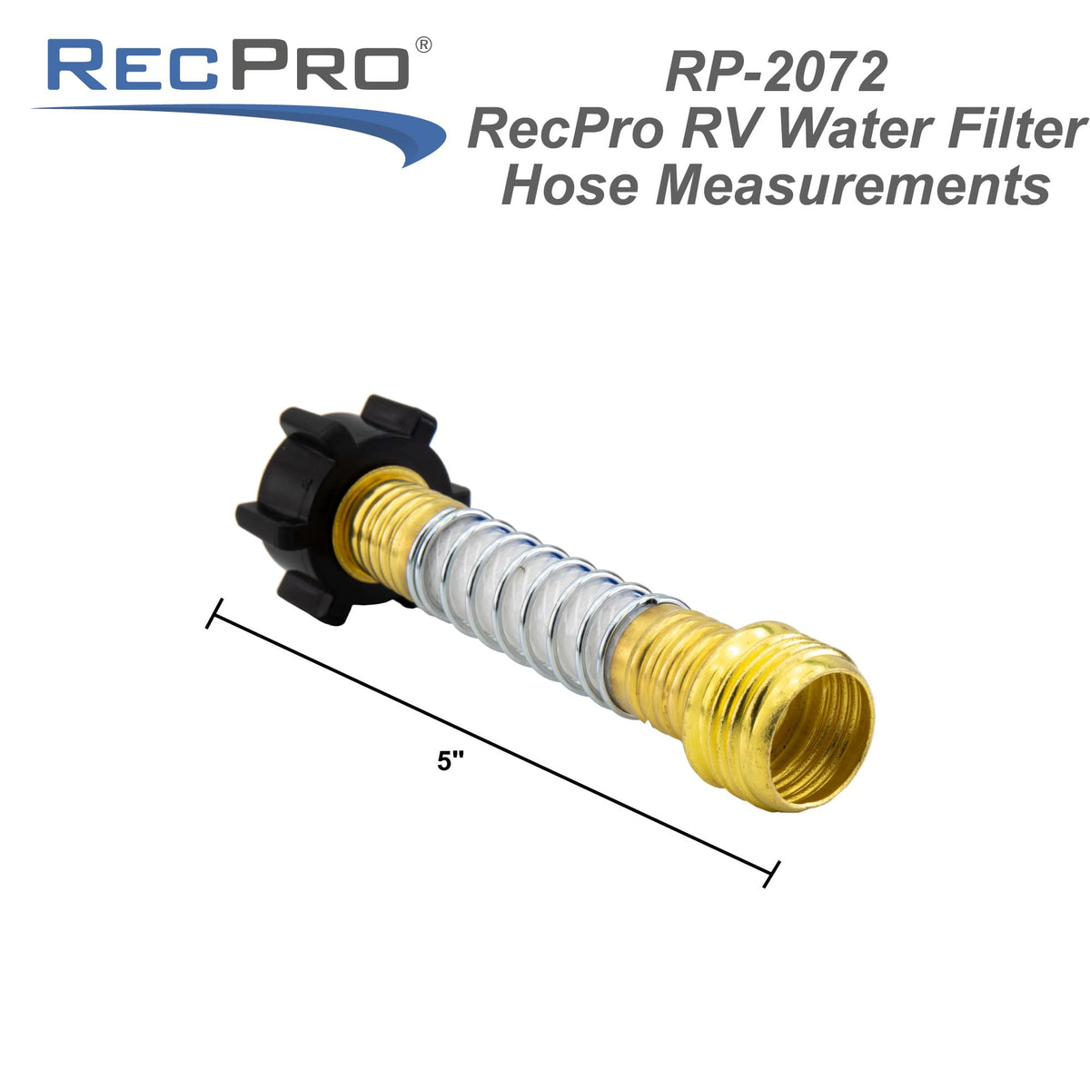 RecPro RV hose protector with spring detail demonstrates kink resistance and durability