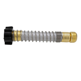 RecPro RV hose protector on hose demonstrates universal fit for standard faucets