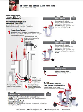 RectorSeal EZ Trap drain pan outlet for easy cleaning.