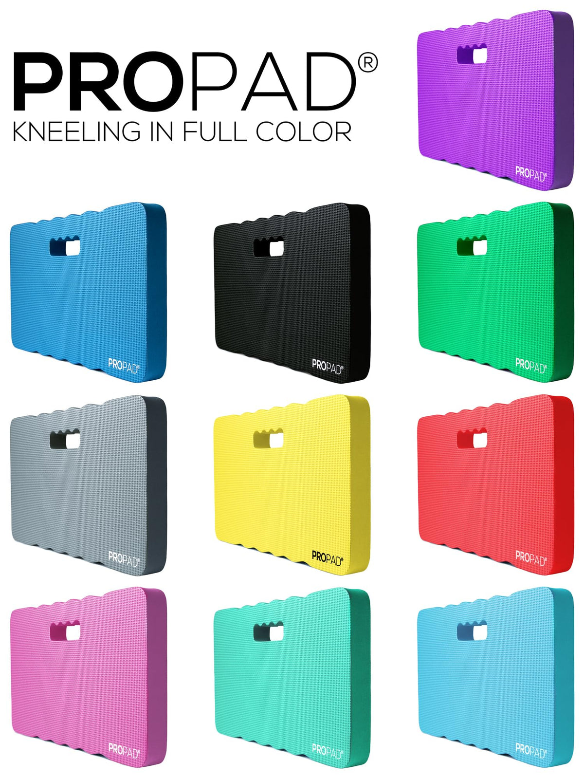 Red Home Club kneeling pad wipes clean and dries quickly indoors or outdoors