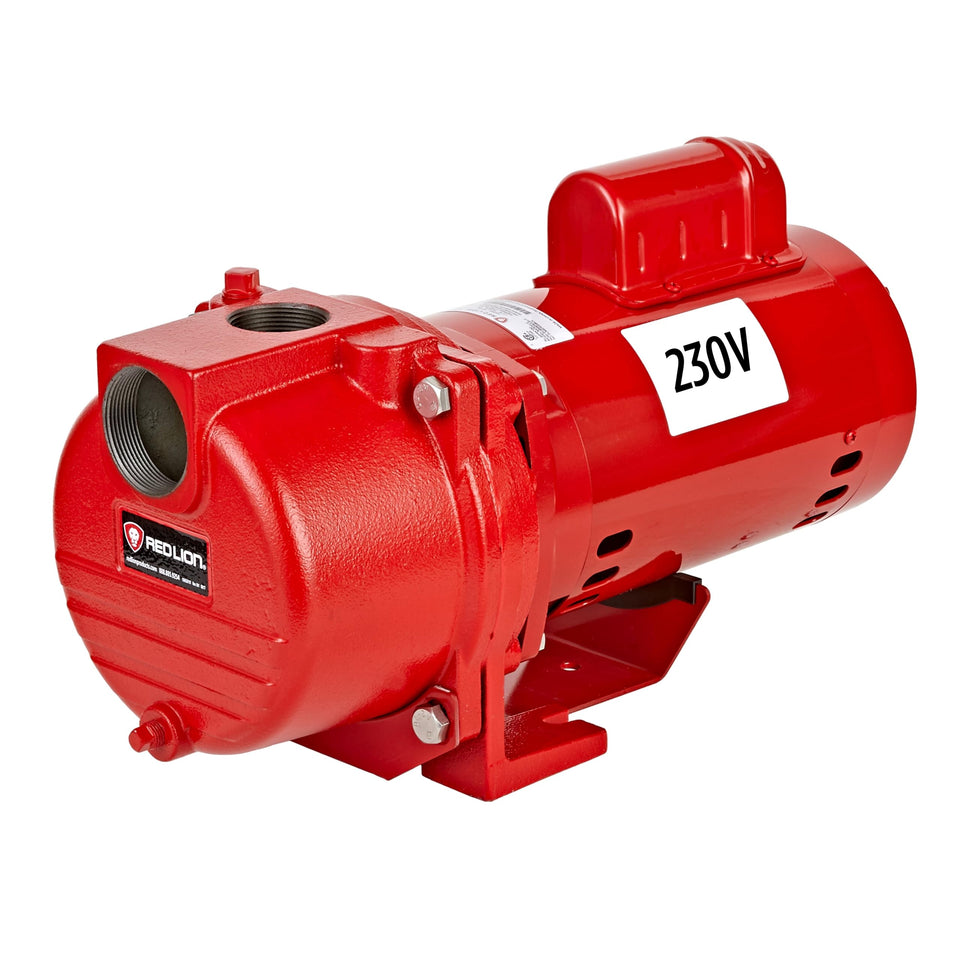 Red Lion RL-SPRK200 cast iron housing shown for durable, long-lasting operation