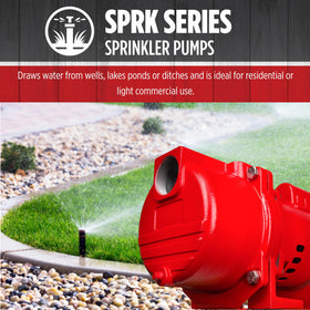 Red Lion pump with one-time priming simplifies setup for quick irrigation runs.