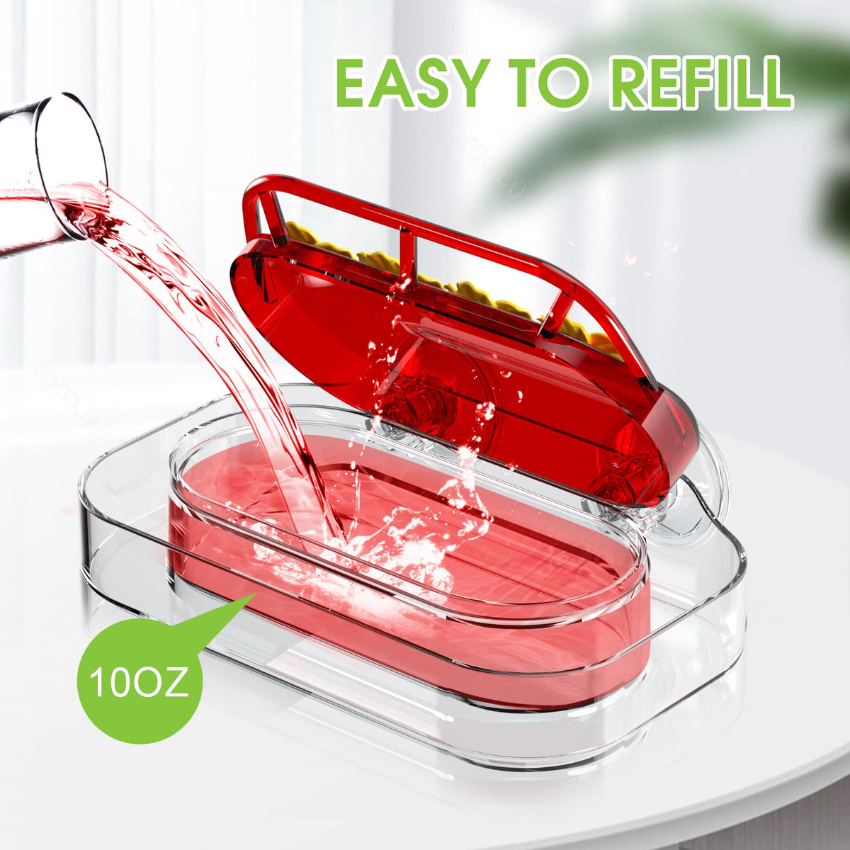 Redboat window feeder uses leak-resistant design to minimize spills.
