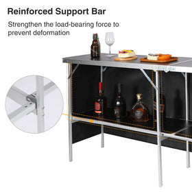 REDCAMP portable bar table oxford cover protects items from sun.