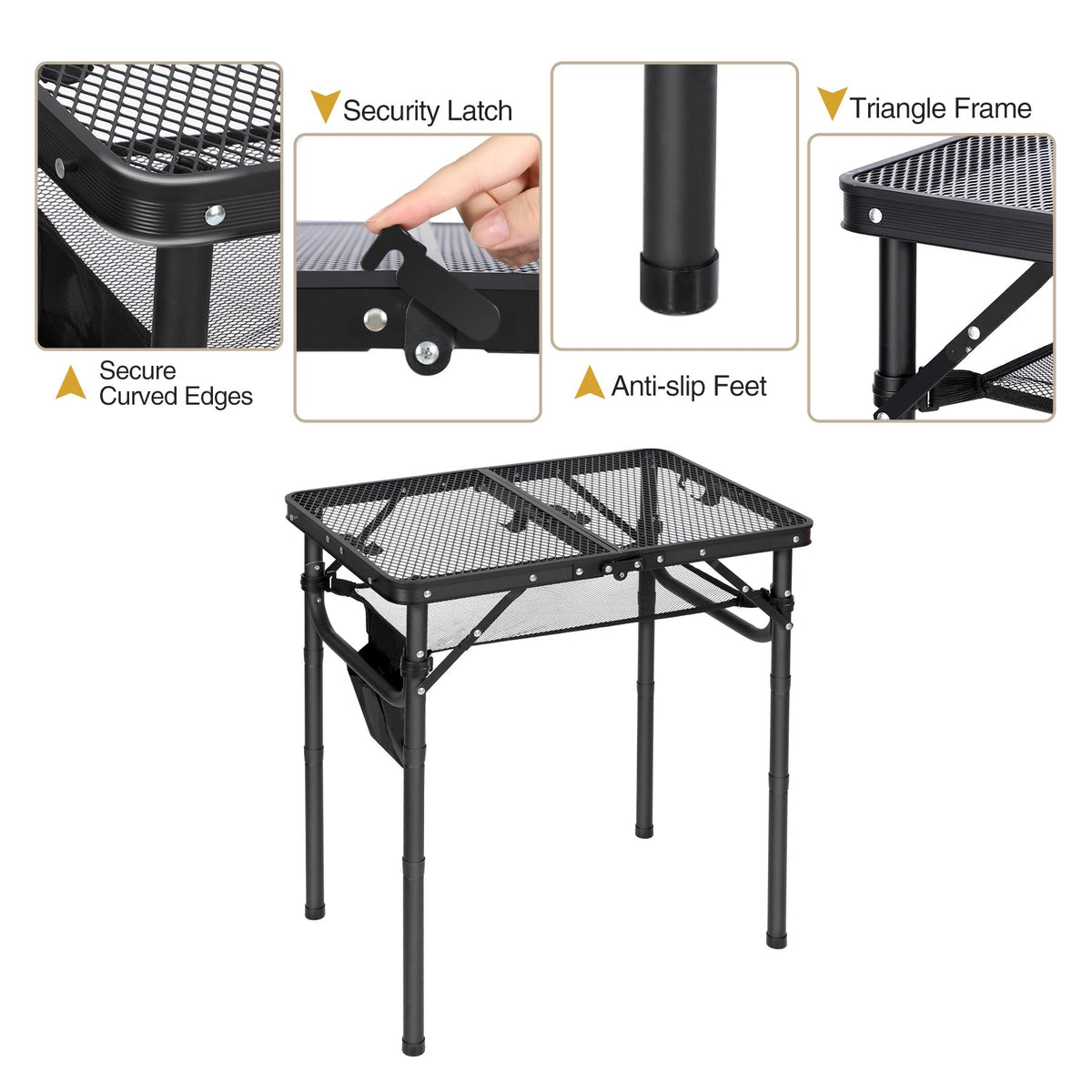 REDCAMP small table with storage bag keeps accessories organized during travels