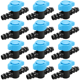 RedChili 12-pack half-inch valve set front view for secure barbed connections and precise flow.