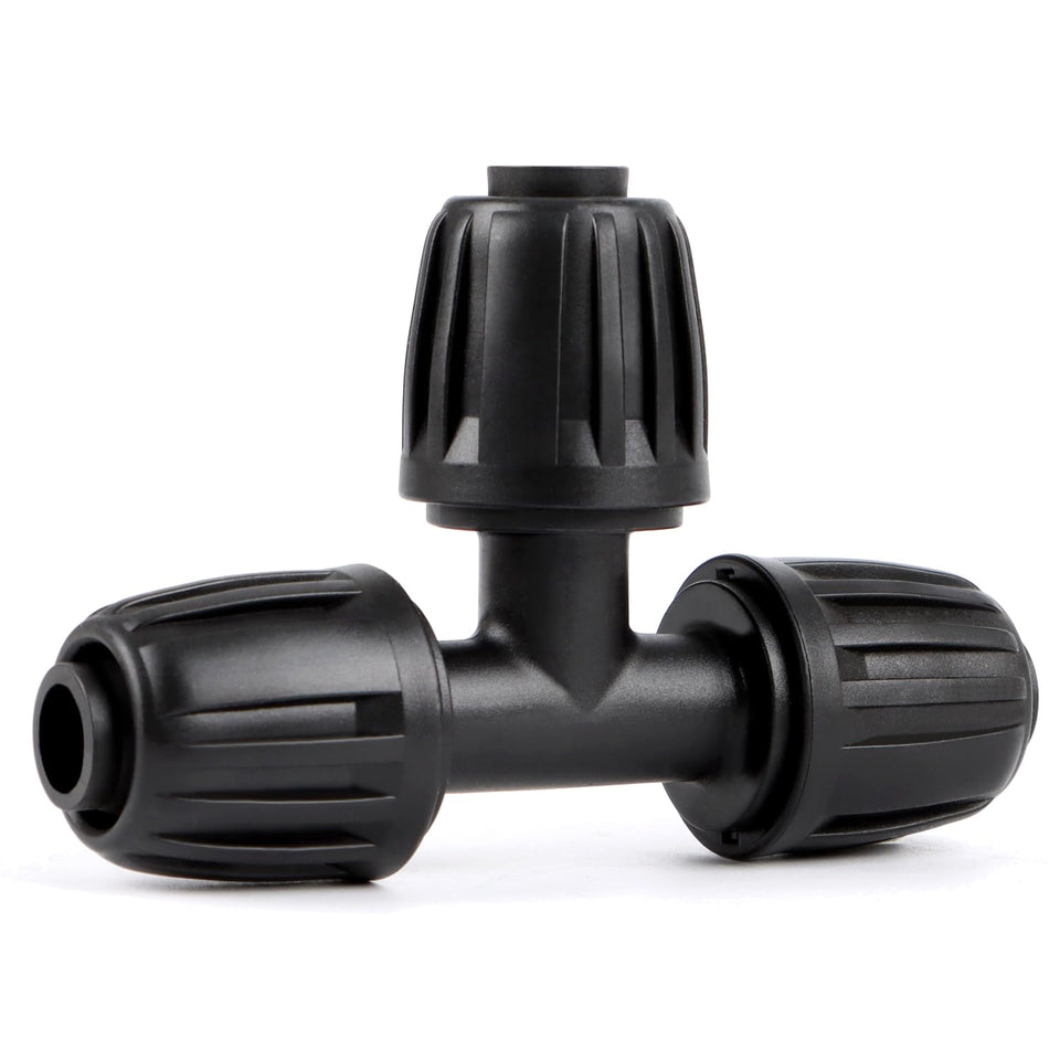 RedChili 14-pcs half-inch drip tee fittings for efficient garden irrigation.