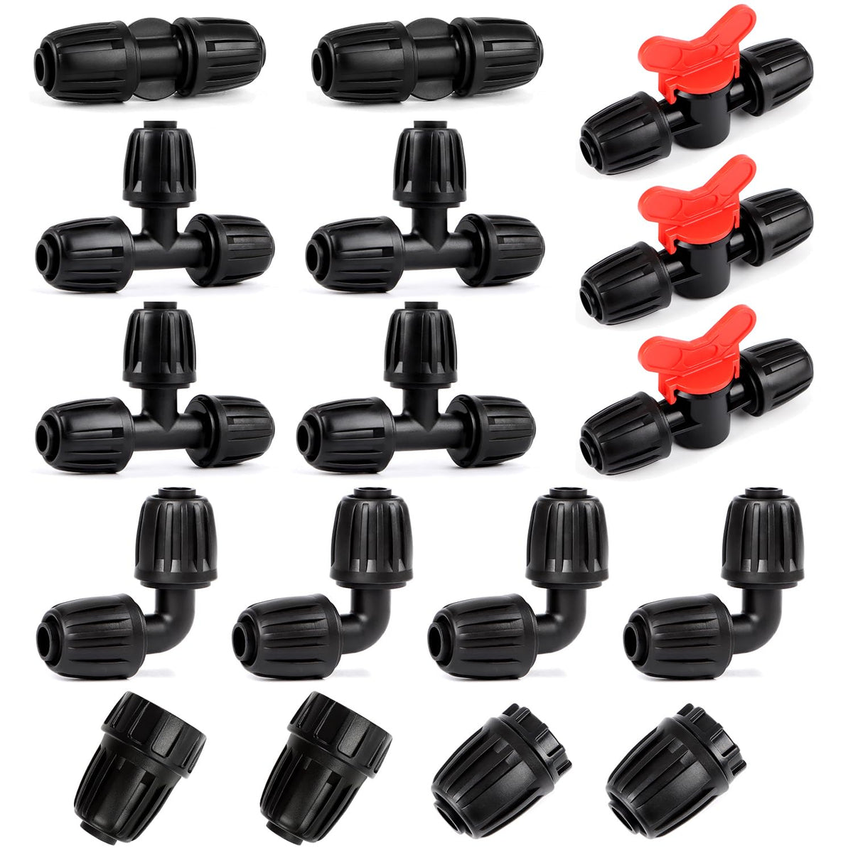 RedChili 17-piece irrigation kit assembly view for planning a tidy drip system