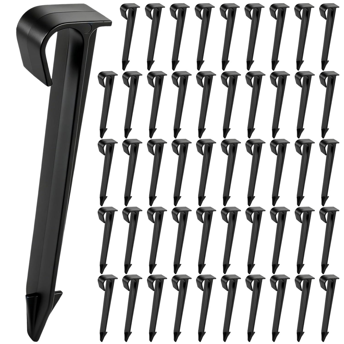 RedChili 50-pack anchor stakes secures drip hoses in soil.