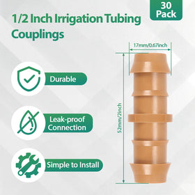RedChili barbed irrigation coupler connectors provide quick, secure, leak-free fittings.