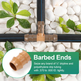 RedChili T connectors barbed for secure quick installation in gardens.