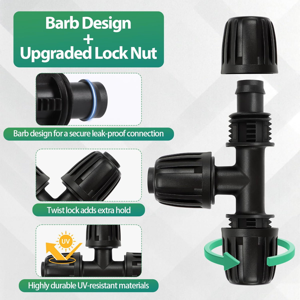 RedChili easy-install drip tubing tee connectors simplify setup for beginners.