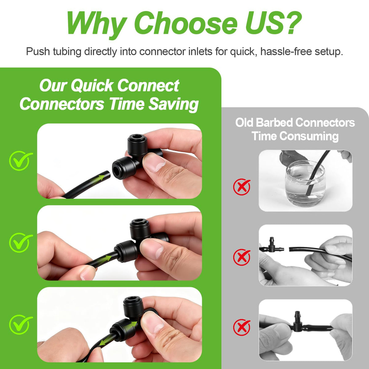 RedChili 1/4-inch tubing compatible tees ideal for greenhouse drip layouts.