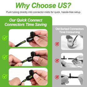 RedChili 1/4-inch tubing compatible tees ideal for greenhouse drip layouts.