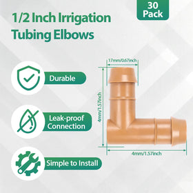 RedChili half-inch tubing elbow fit for standard drip lines.