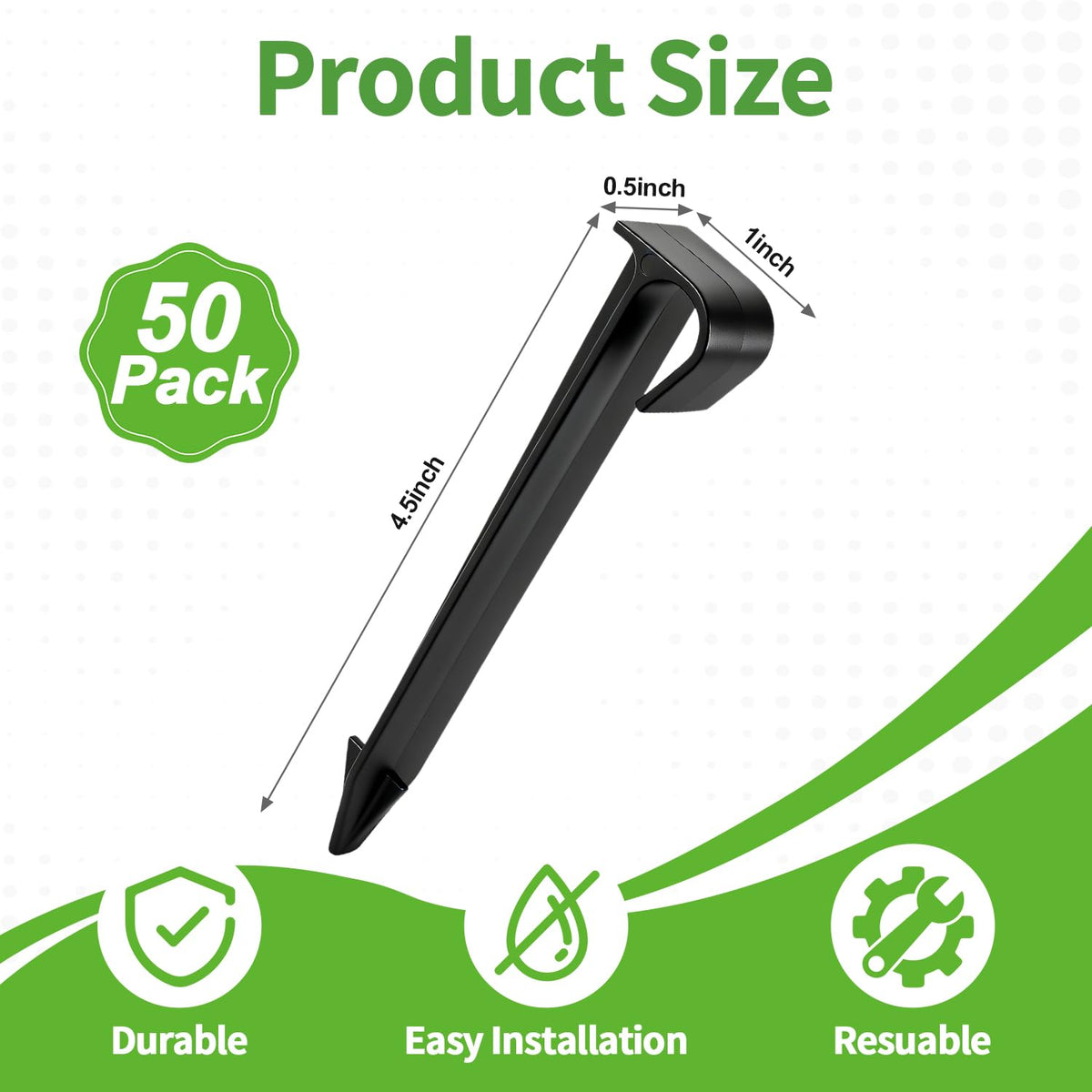 RedChili heavy-duty stake with flat top for easy installation.