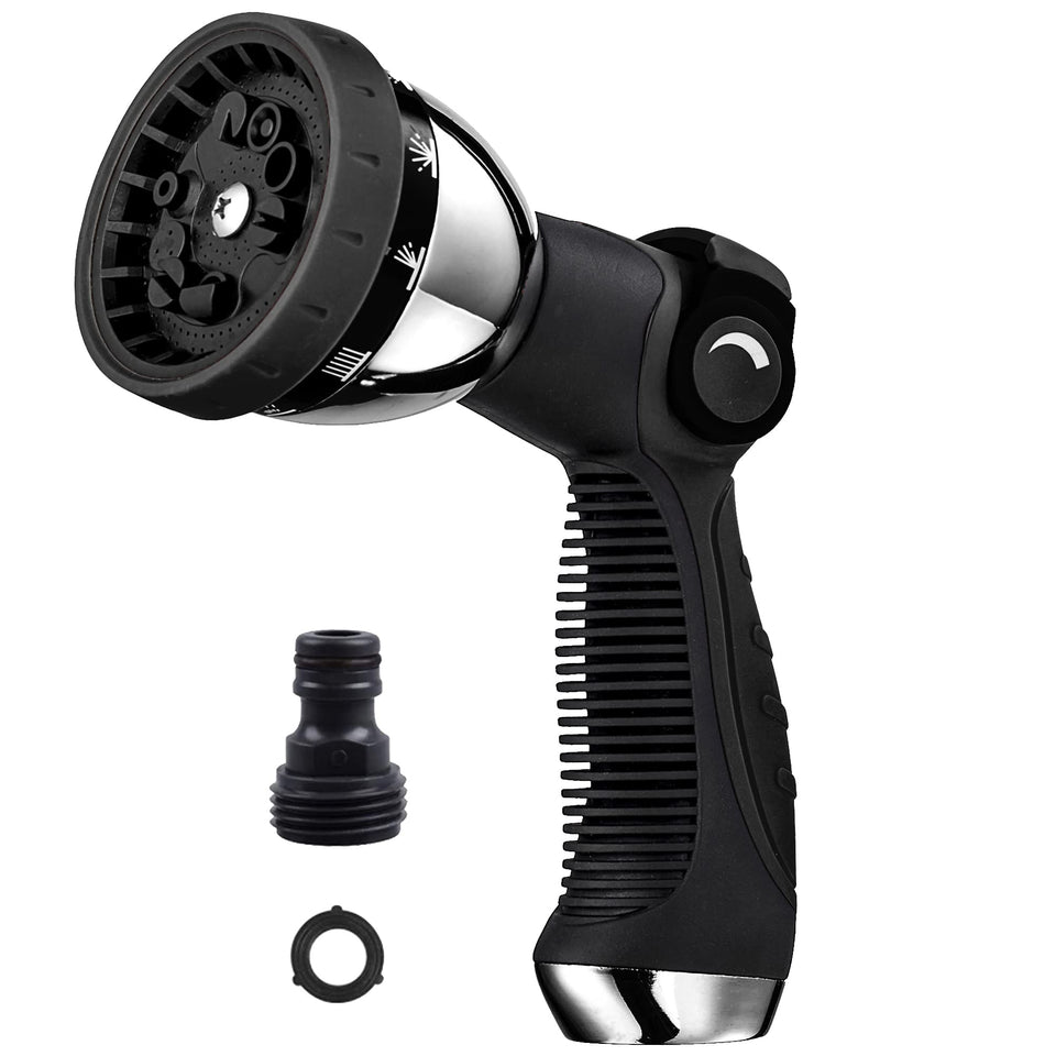 Redess garden hose nozzle with 10 pattern spray for versatile watering