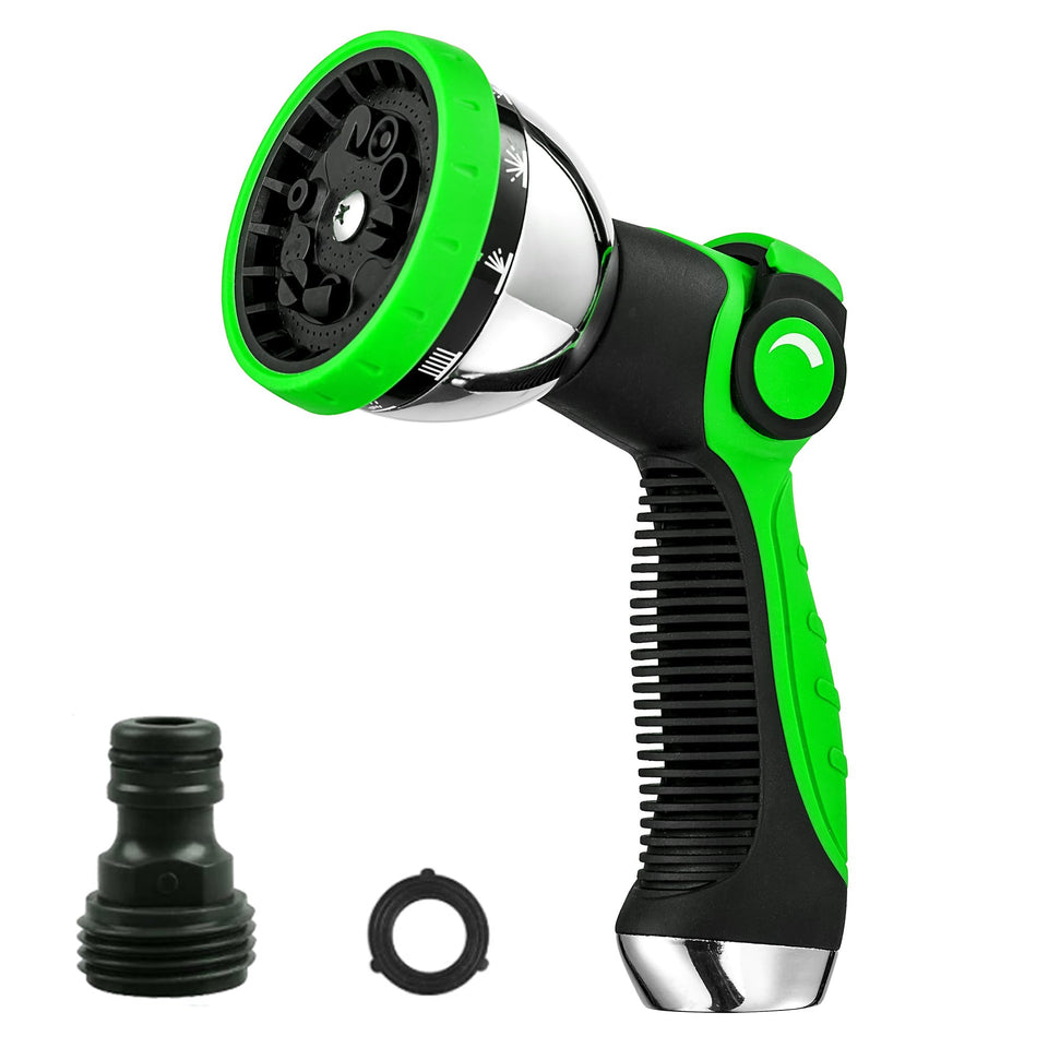 REDESS garden hose nozzle with ten spray patterns for versatile watering