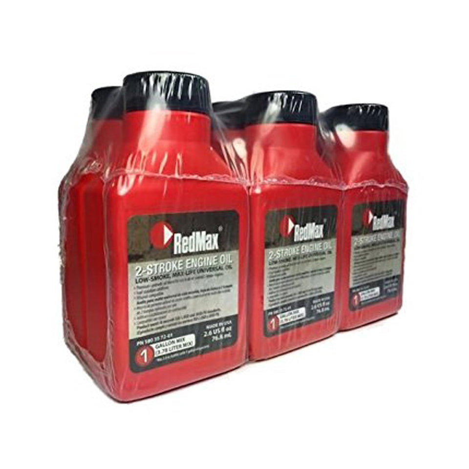 RedMax oil bottle pour promotes smooth 2-cycle lubrication for easier starts and reduced engine smoke