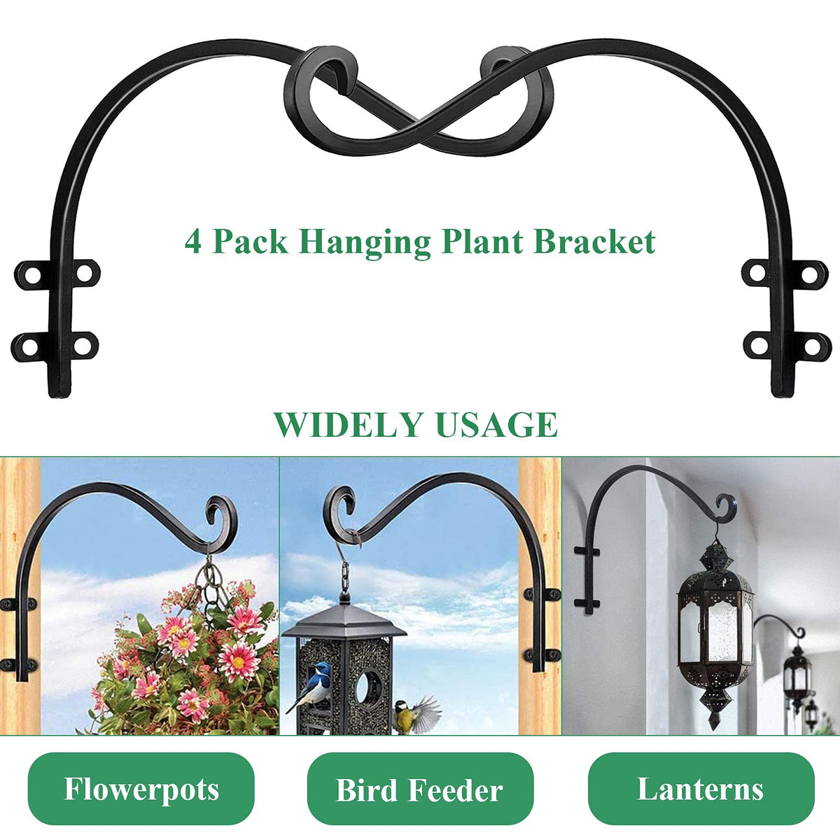 REDOVANT curved-hook design provides stylish support for hanging pots.