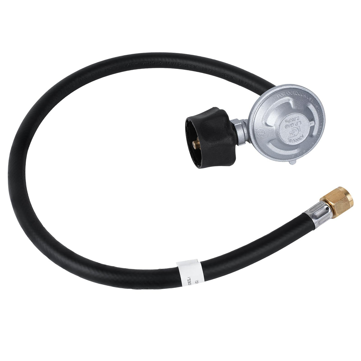 REDPANT 25in hose and regulator kit assembly shows secure connection.