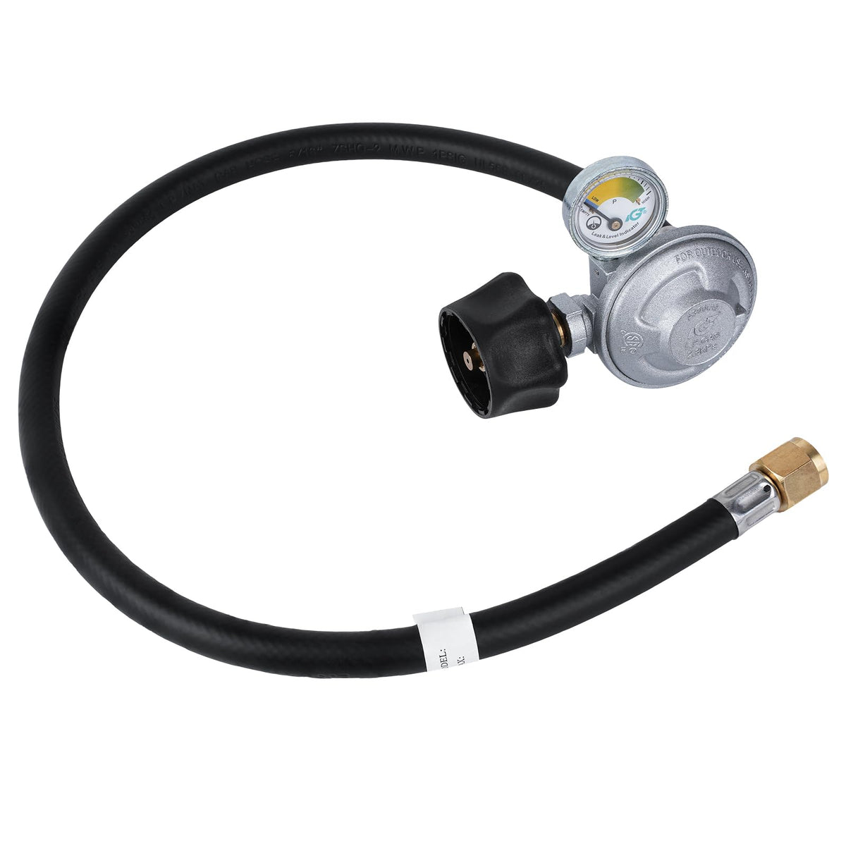 REDPANT 25-inch hose and regulator kit for Weber Spirit assembly; secure fuel connection.